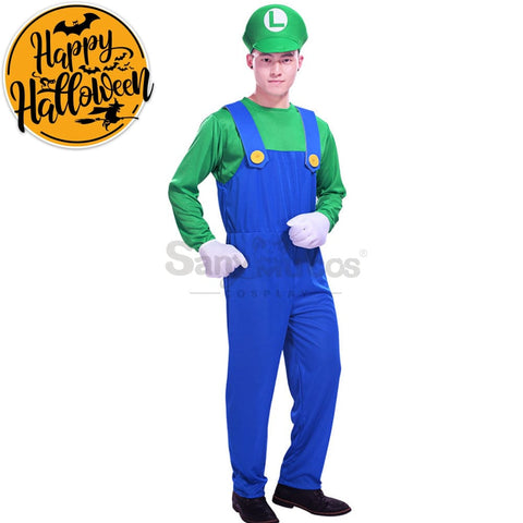 【In Stock】Game Super Mario Bros. Cosplay Mario/Luigi Costume Male Luigi / S Costumes