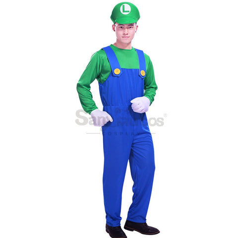 【In Stock】Game Super Mario Bros. Cosplay Mario/Luigi Costume Male Luigi / S Costumes