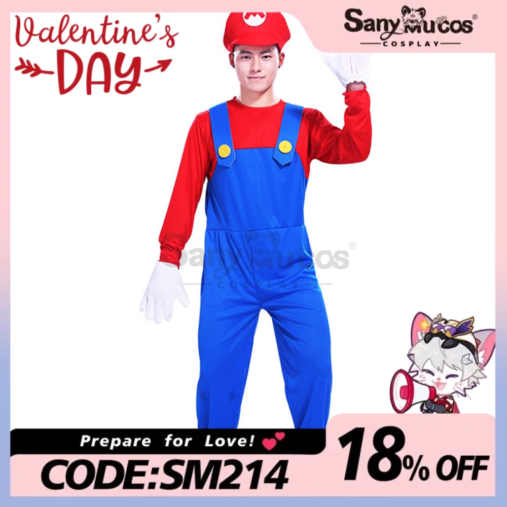 【In Stock】Game Super Mario Bros. Cosplay Mario/Luigi Costume Male / S Costumes