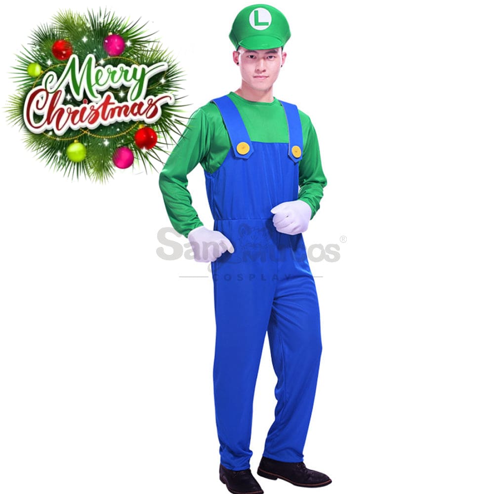 【In Stock】Game Super Mario Bros. Cosplay Mario/Luigi Costume Male Luigi / S Costumes