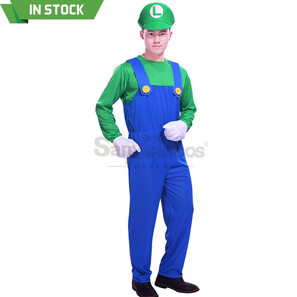 【In Stock】Game Super Mario Bros. Cosplay Mario/Luigi Costume Male Luigi / S Costumes