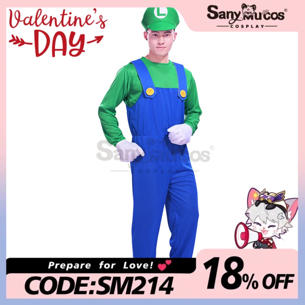 【In Stock】Game Super Mario Bros. Cosplay Mario/Luigi Costume Male Luigi / S Costumes