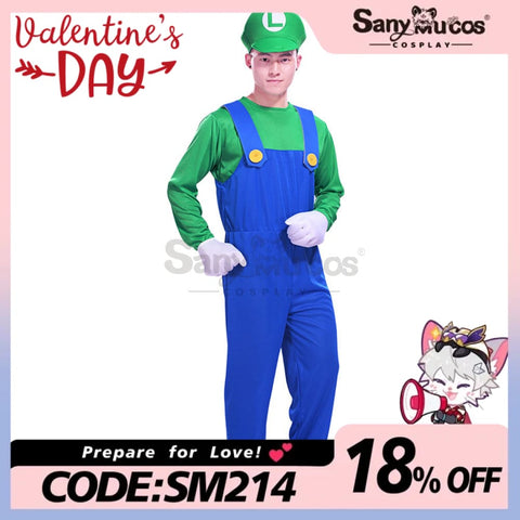 【In Stock】Game Super Mario Bros. Cosplay Mario/Luigi Costume Male Luigi / S Costumes