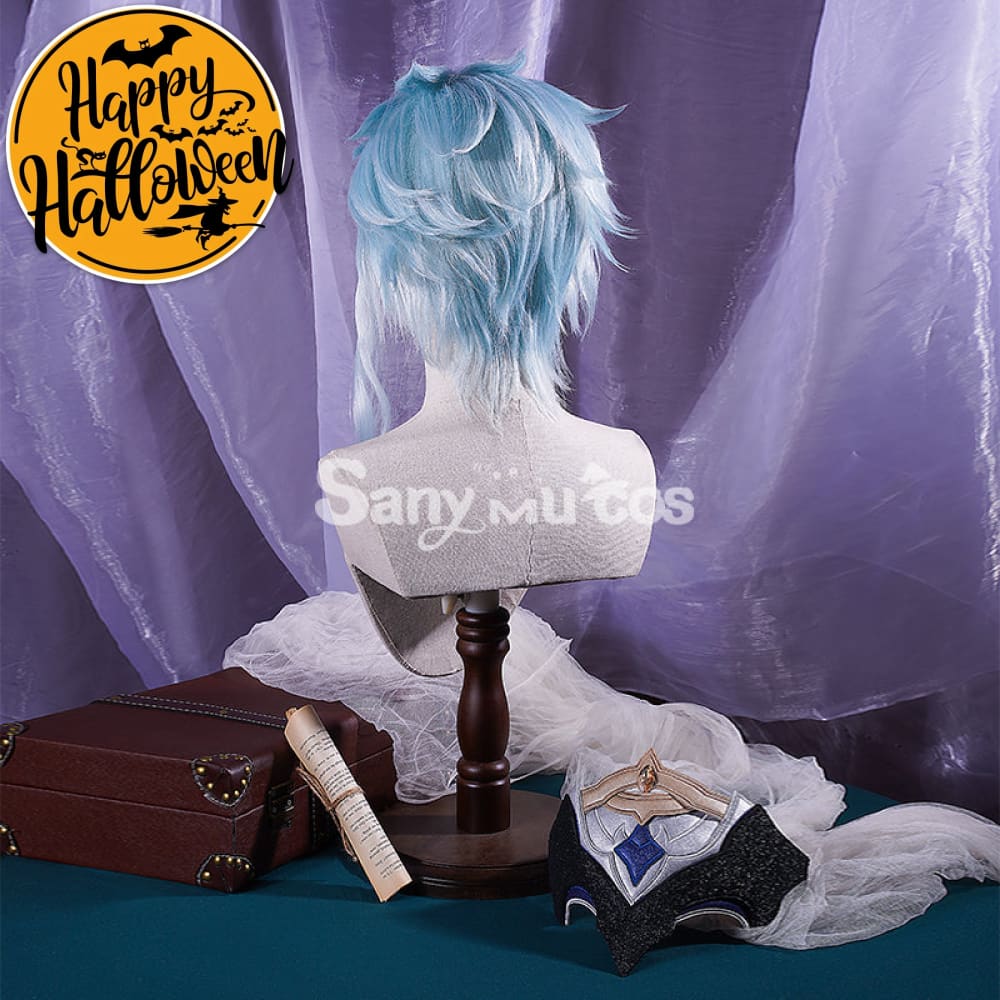 Genshin Impact cos Dottore silver wig accessory props cosplay hair extensions male