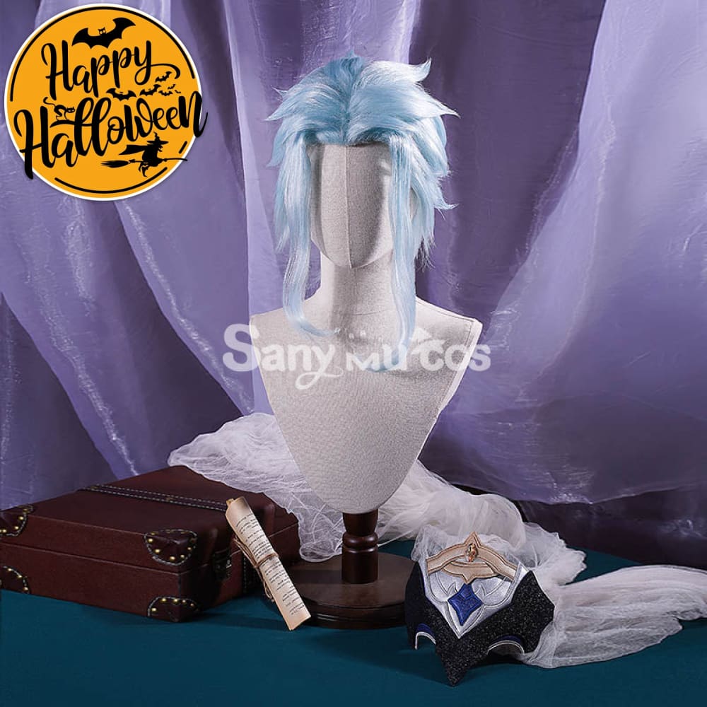 Genshin Impact cos Dottore silver wig accessory props cosplay hair extensions male