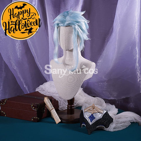 Genshin Impact cos Dottore silver wig accessory props cosplay hair extensions male