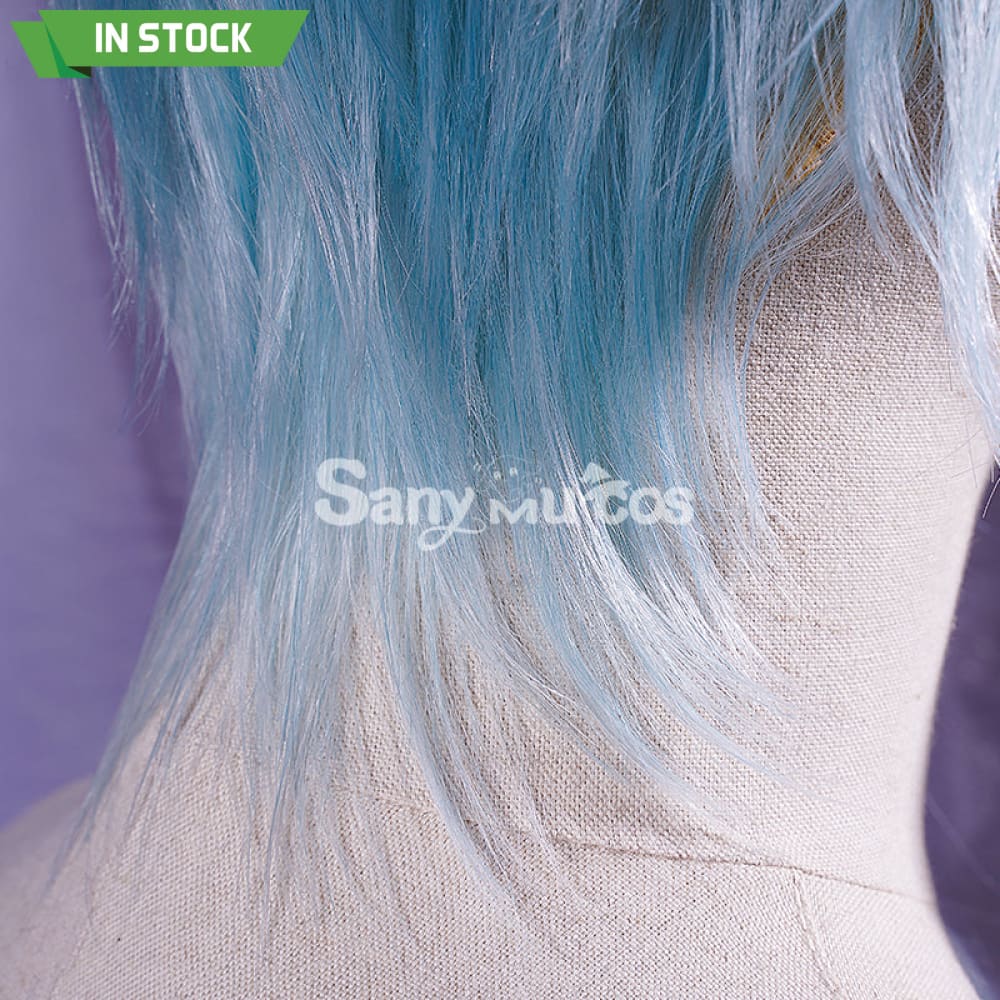 Genshin Impact cos Dottore silver wig accessory props cosplay hair extensions male