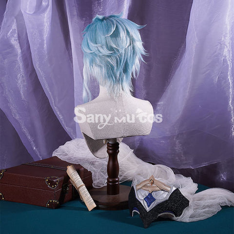 Genshin Impact cos Dottore silver wig accessory props cosplay hair extensions male