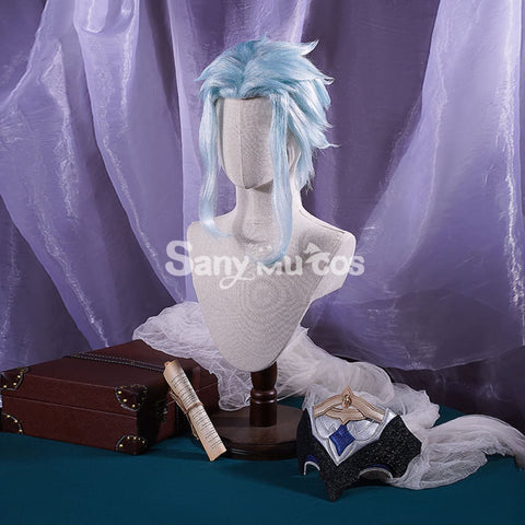 Genshin Impact cos Dottore silver wig accessory props cosplay hair extensions male