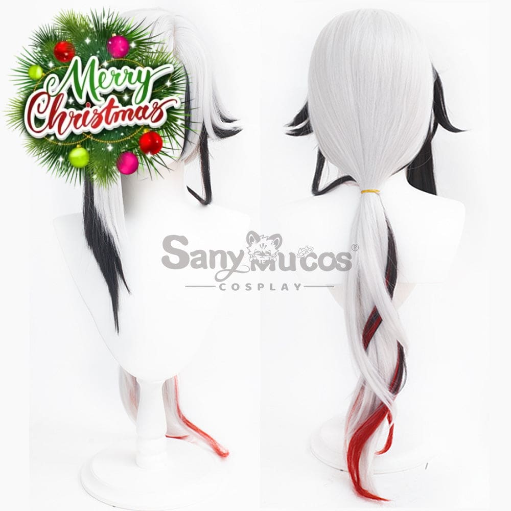 【In Stock】Genshin Impact Fatui Cosplay Wig The Knave Arlecchino Black And White Short Wigs