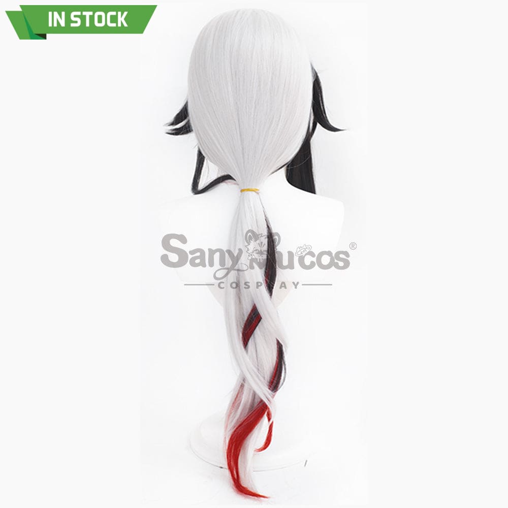 【In Stock】Genshin Impact Fatui Cosplay Wig The Knave Arlecchino Black And White Short Wigs