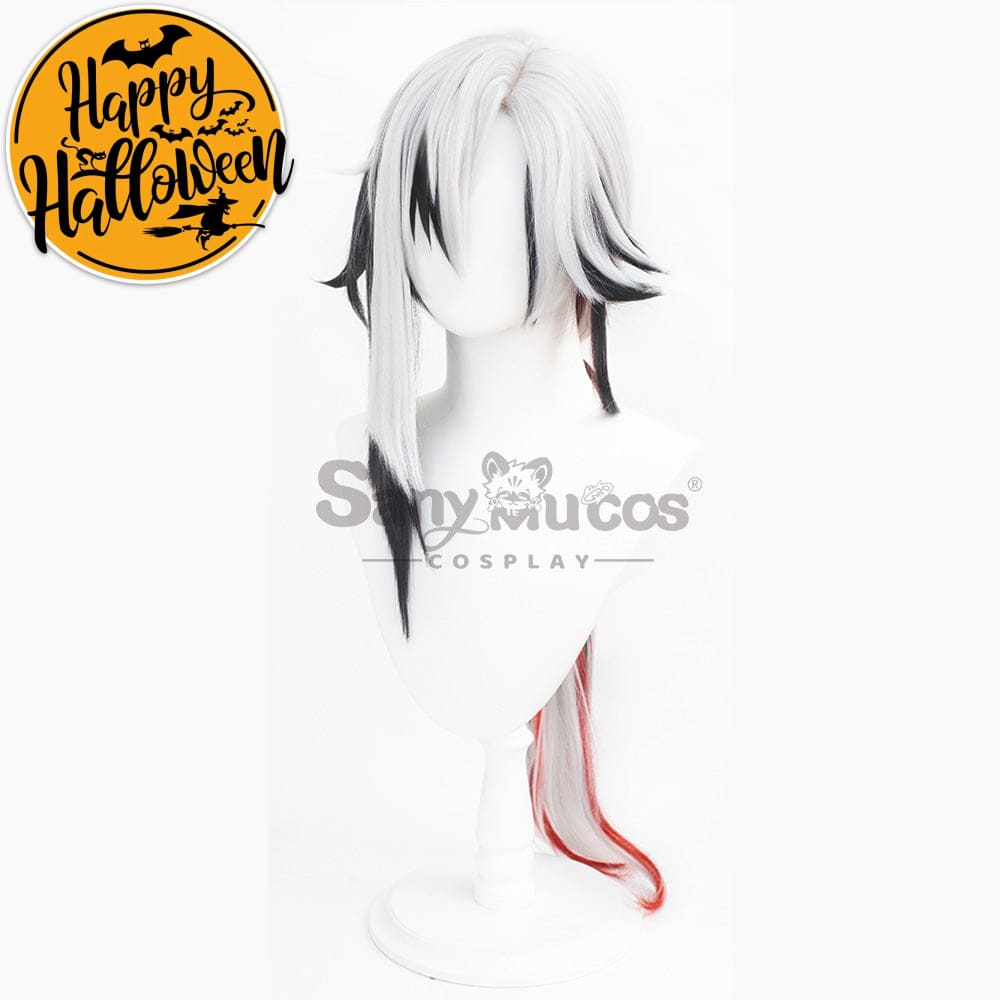 【In Stock】Genshin Impact Fatui Cosplay Wig The Knave Arlecchino Black And White Short Wigs