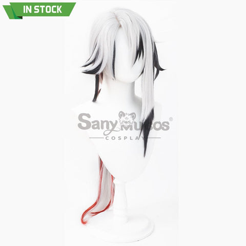 【In Stock】Genshin Impact Fatui Cosplay Wig The Knave Arlecchino Black And White Short Wigs