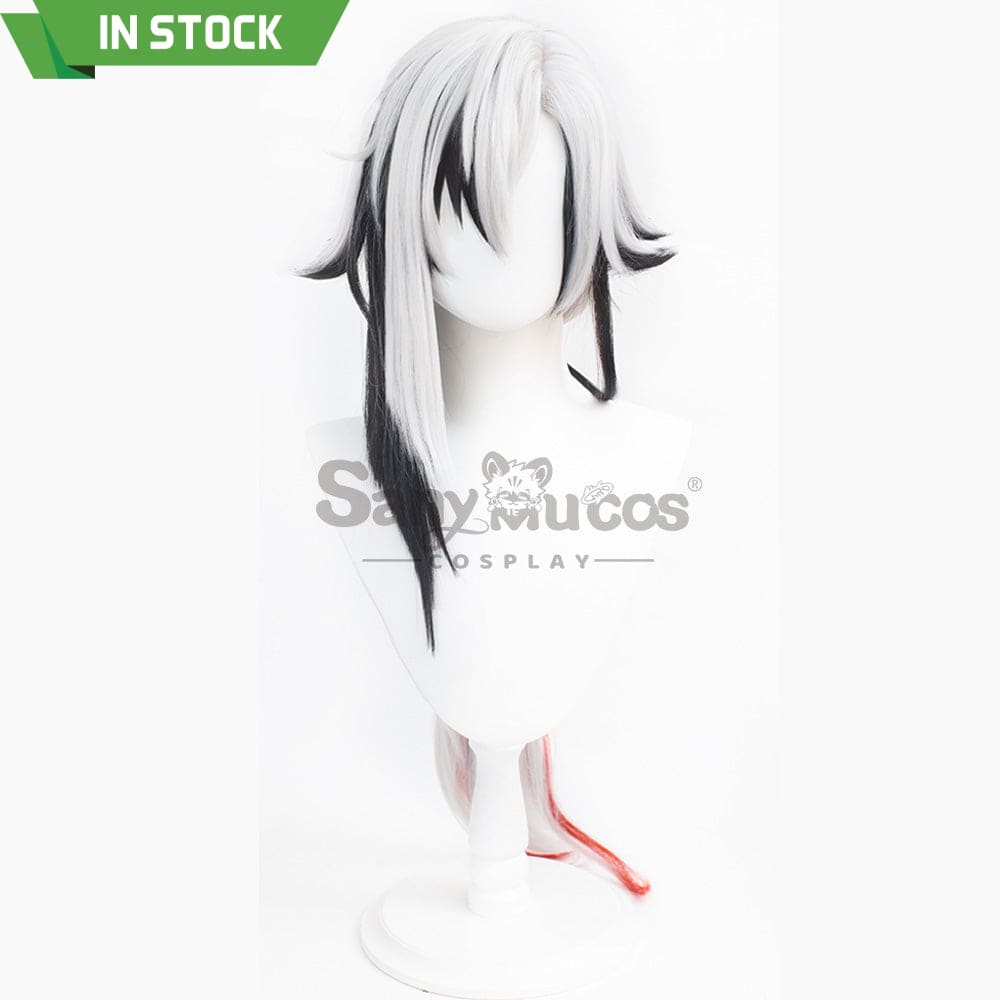 【In Stock】Genshin Impact Fatui Cosplay Wig The Knave Arlecchino Black And White Short Wigs