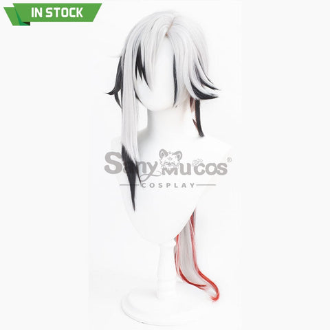 【In Stock】Genshin Impact Fatui Cosplay Wig The Knave Arlecchino Black And White Short Wigs