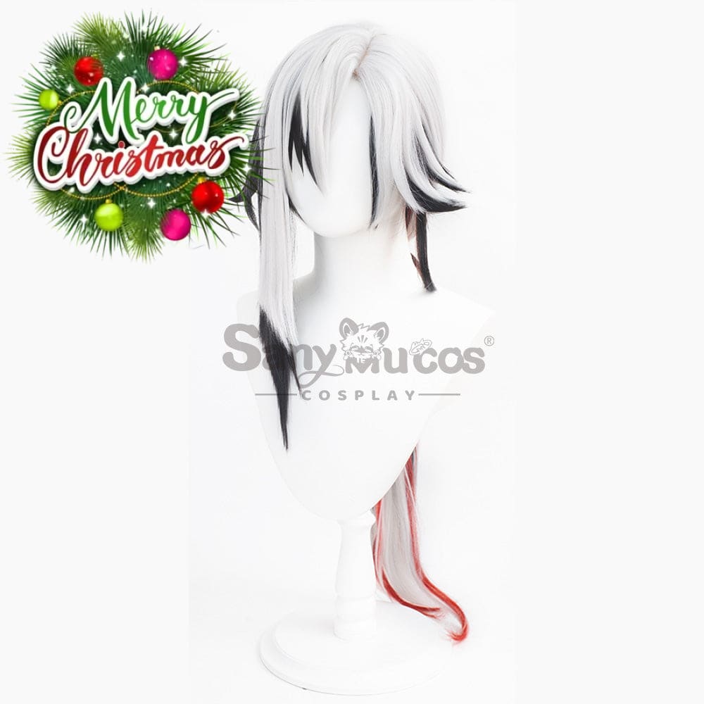 【In Stock】Genshin Impact Fatui Cosplay Wig The Knave Arlecchino Black And White Short Wigs