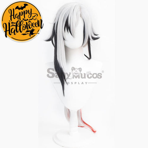 【In Stock】Genshin Impact Fatui Cosplay Wig The Knave Arlecchino Black And White Short Wigs