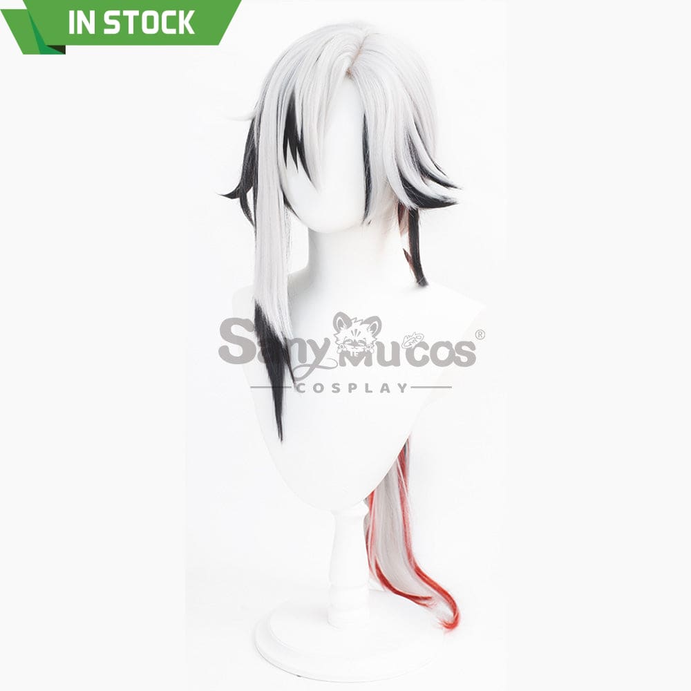 【In Stock】Genshin Impact Fatui Cosplay Wig The Knave Arlecchino Black And White Short Wigs