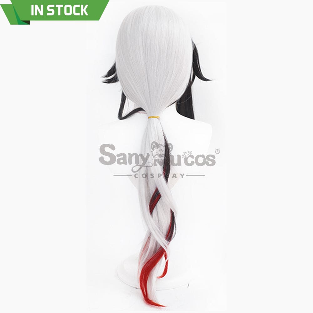 【In Stock】Genshin Impact Fatui Cosplay Wig The Knave Arlecchino Black And White Short Wigs