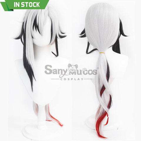 【In Stock】Genshin Impact Fatui Cosplay Wig The Knave Arlecchino Black And White Short Wigs