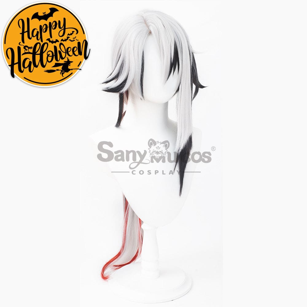【In Stock】Genshin Impact Fatui Cosplay Wig The Knave Arlecchino Black And White Short Wigs