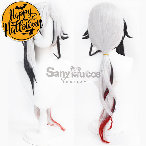 【In Stock】Genshin Impact Fatui Cosplay Wig The Knave Arlecchino Black And White Short Wigs