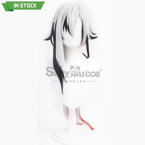 【In Stock】Genshin Impact Fatui Cosplay Wig The Knave Arlecchino Black And White Short Wigs