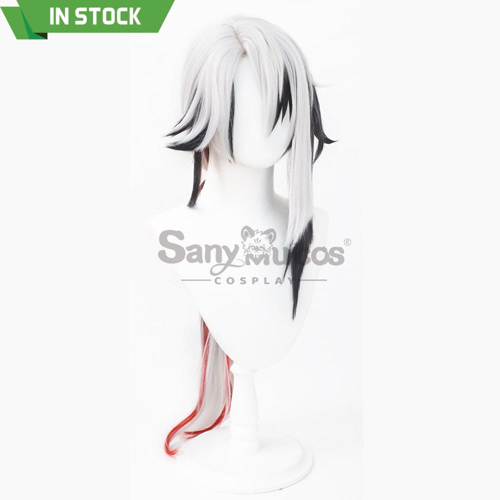 【In Stock】Genshin Impact Fatui Cosplay Wig The Knave Arlecchino Black And White Short Wigs