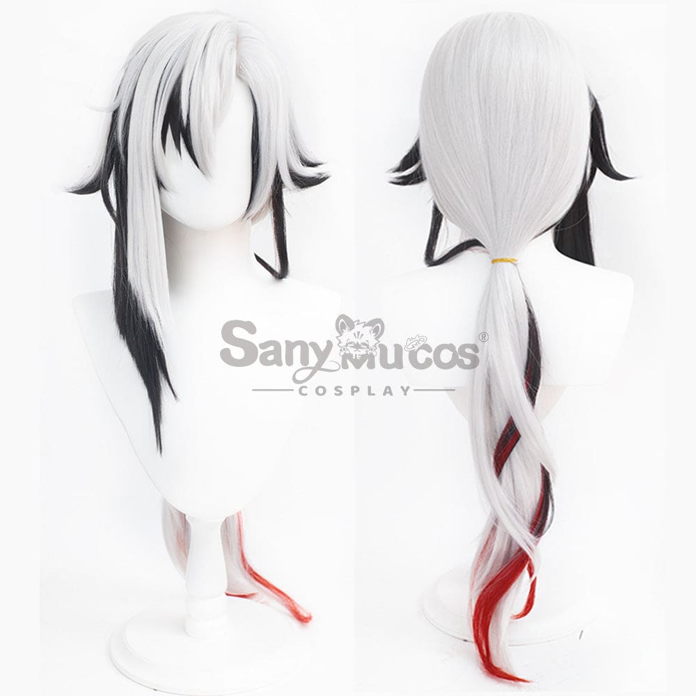 【In Stock】Genshin Impact Fatui Cosplay Wig The Knave Arlecchino Black And White Short Wigs