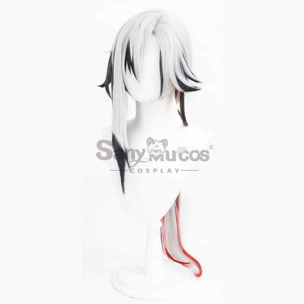 【In Stock】Genshin Impact Fatui Cosplay Wig The Knave Arlecchino Black And White Short Wigs