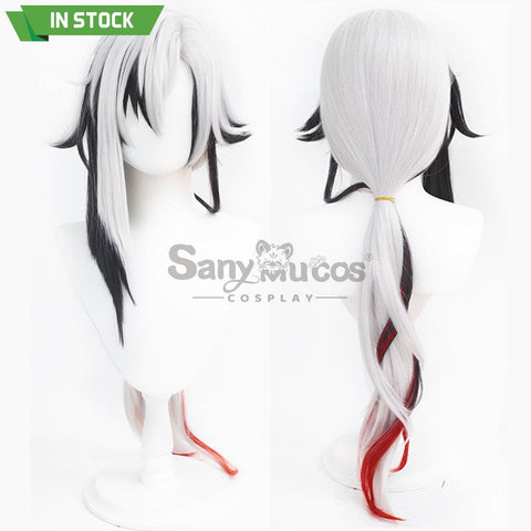 【In Stock】Genshin Impact Fatui Cosplay Wig The Knave Arlecchino Black And White Short Wigs