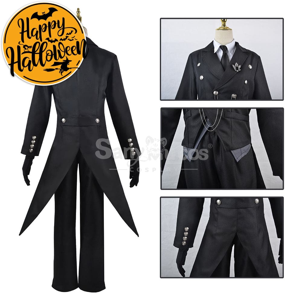 【In Stock】Anime Black Butler Cosplay Sebastian Michaelis Costume Plus Size Costumes