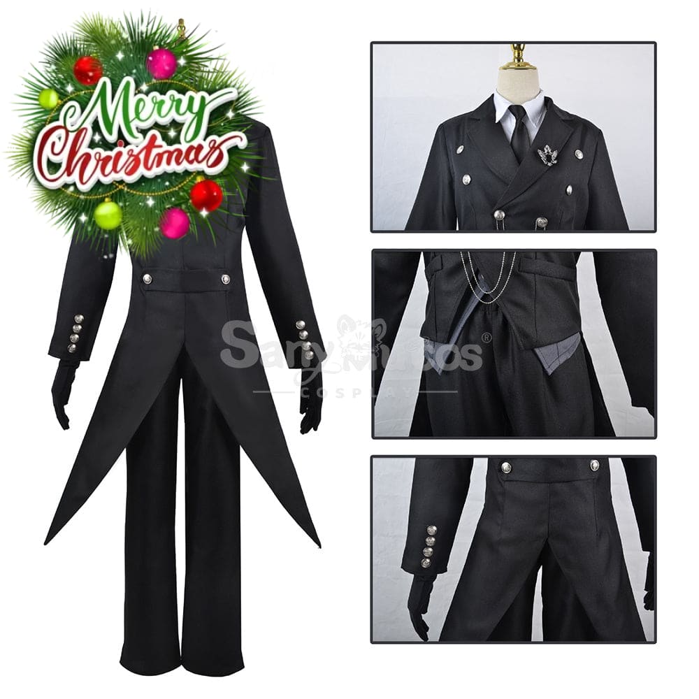 【In Stock】Anime Black Butler Cosplay Sebastian Michaelis Costume Plus Size Costumes