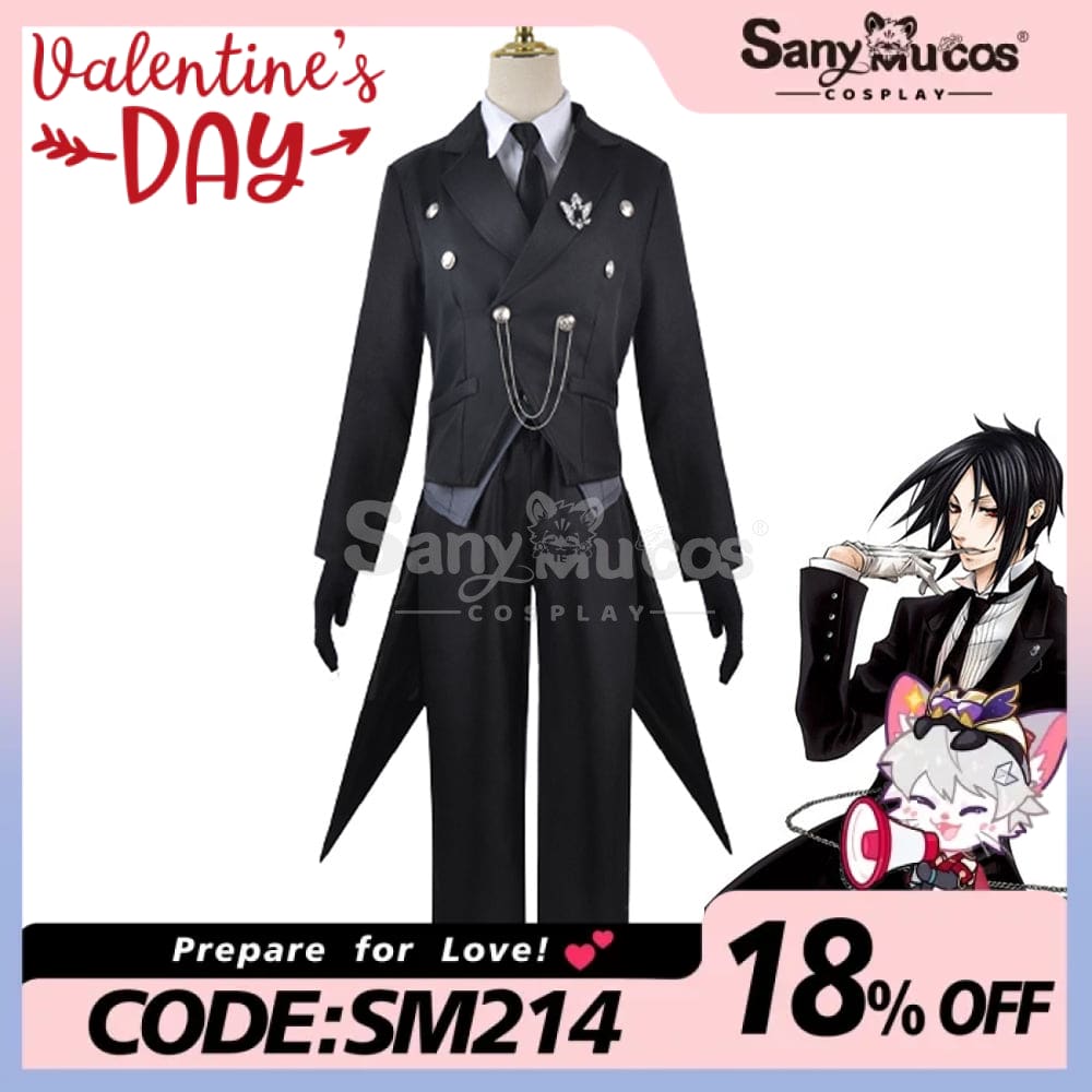 【In Stock】Anime Black Butler Cosplay Sebastian Michaelis Costume Plus Size Costumes