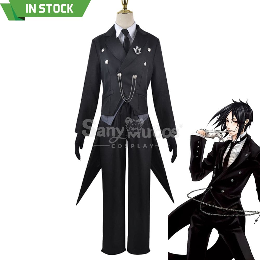 【In Stock】Anime Black Butler Cosplay Sebastian Michaelis Costume Plus Size Costumes