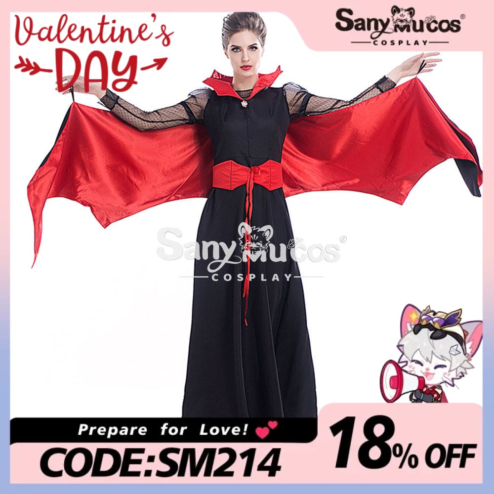 【In Stock】Halloween Cosplay Bat Vampire Red Devil Costume Costumes