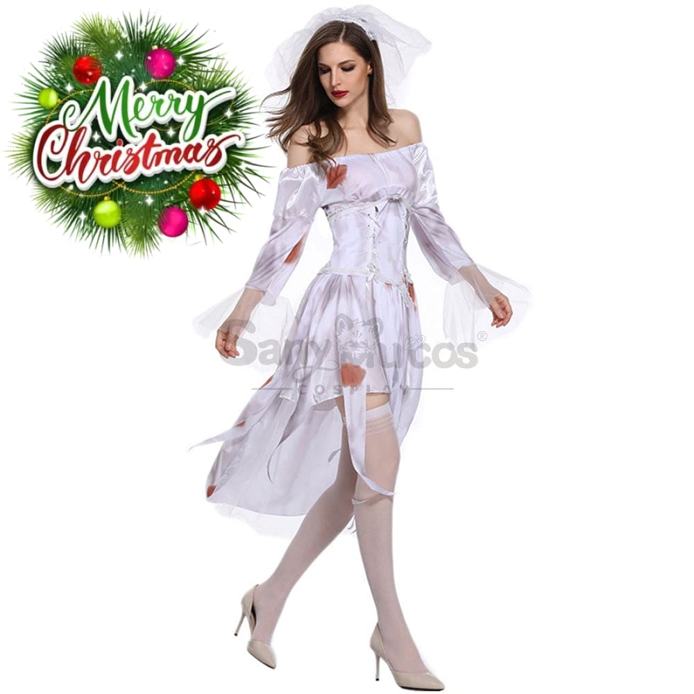 【In Stock】Halloween Cosplay Bloodstain Ghost Wife Costume Costumes