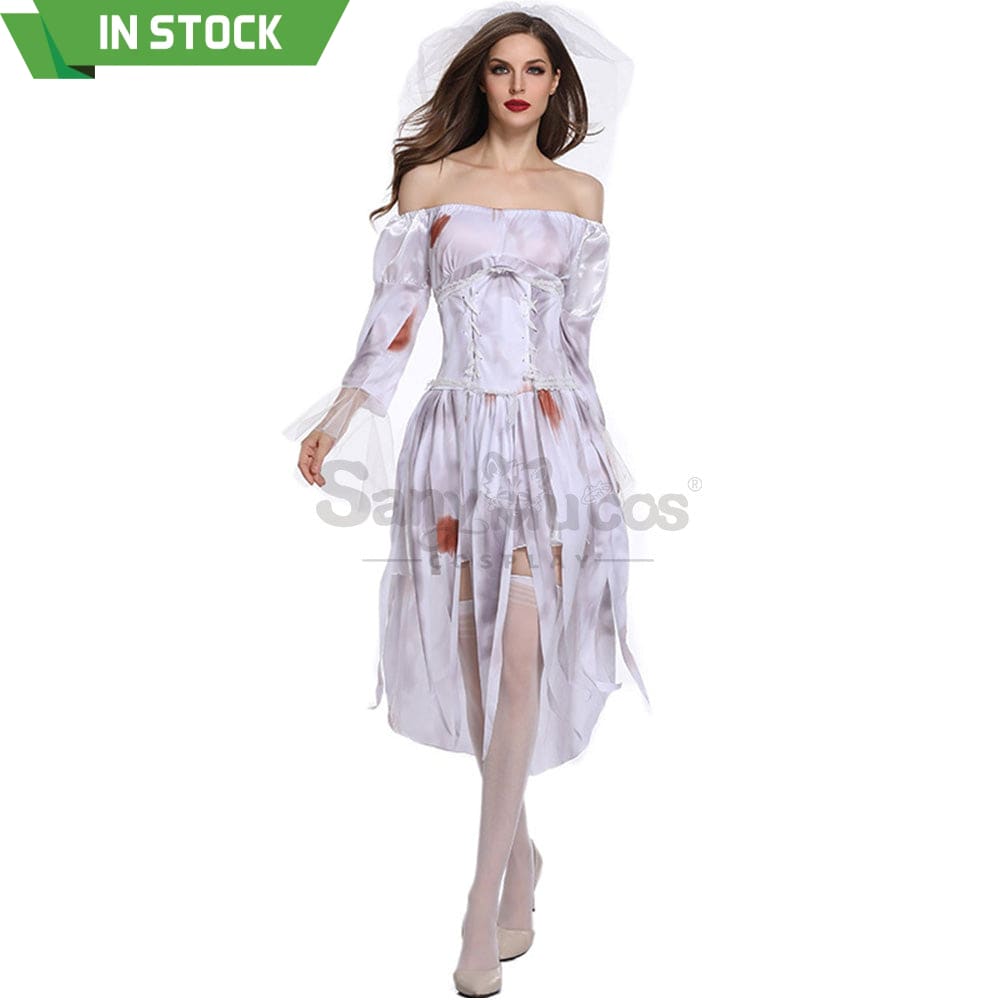 【In Stock】Halloween Cosplay Bloodstain Ghost Wife Costume Costumes