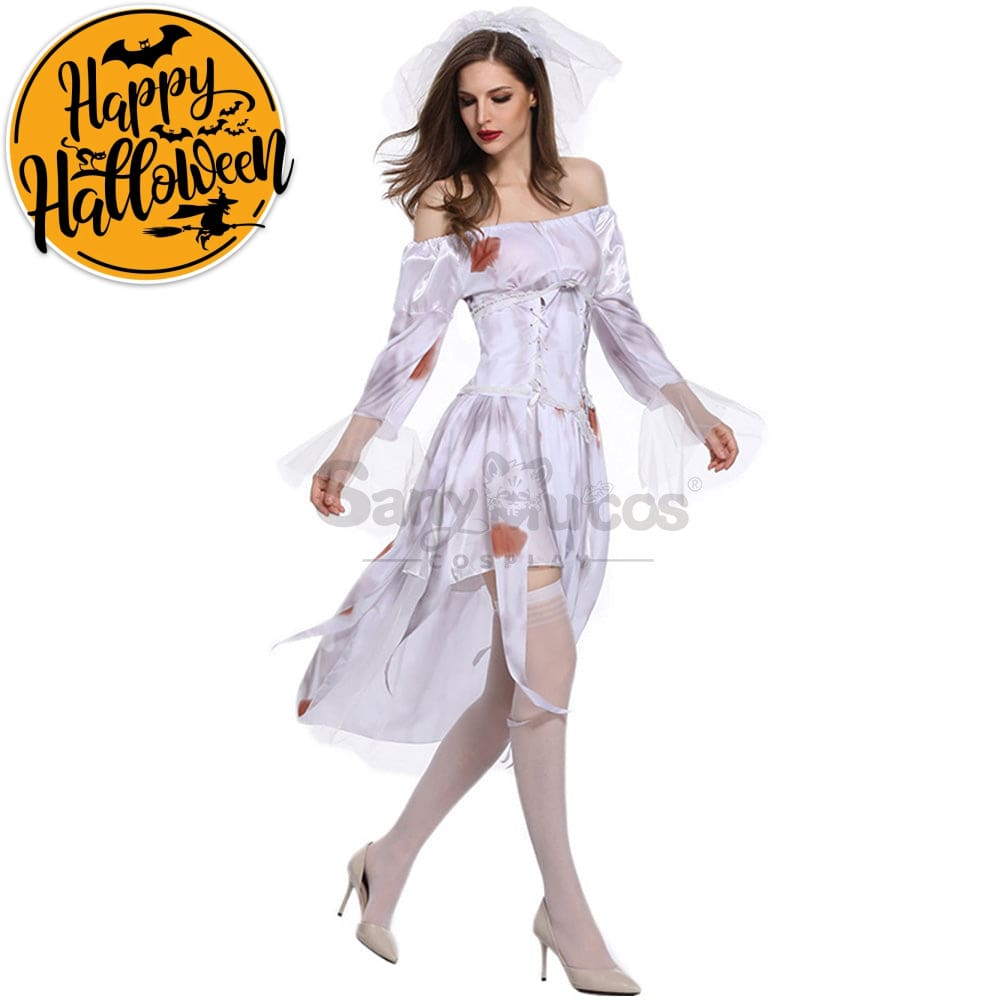 【In Stock】Halloween Cosplay Bloodstain Ghost Wife Costume Costumes