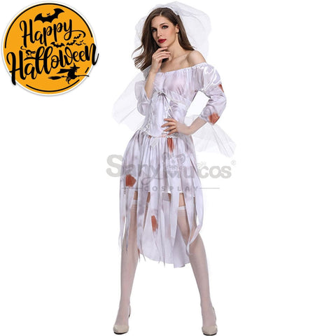 【In Stock】Halloween Cosplay Bloodstain Ghost Wife Costume Costumes