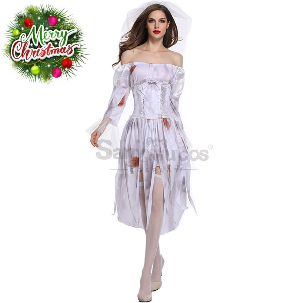 【In Stock】Halloween Cosplay Bloodstain Ghost Wife Costume Costumes