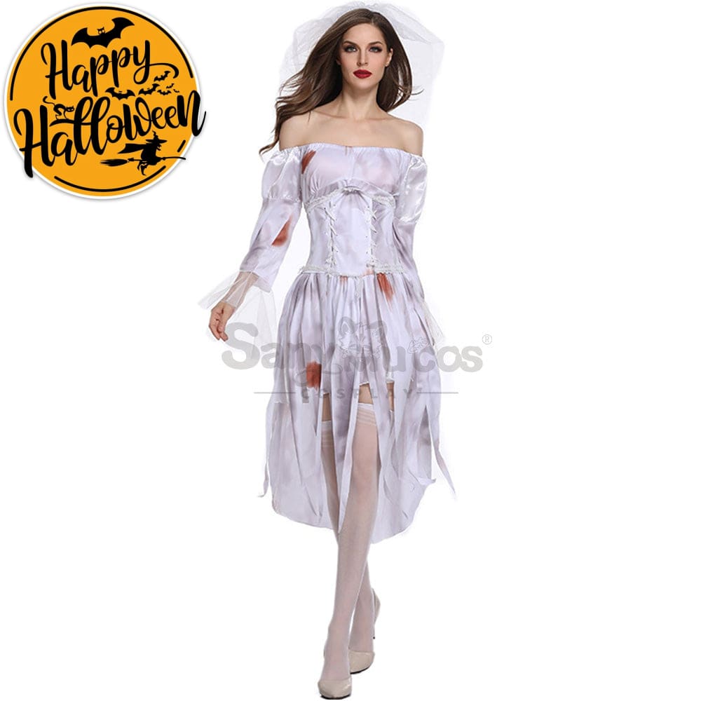 【In Stock】Halloween Cosplay Bloodstain Ghost Wife Costume Costumes