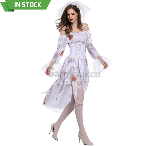 【In Stock】Halloween Cosplay Bloodstain Ghost Wife Costume Costumes