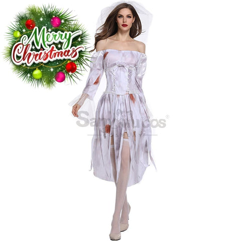 【In Stock】Halloween Cosplay Bloodstain Ghost Wife Costume Costumes