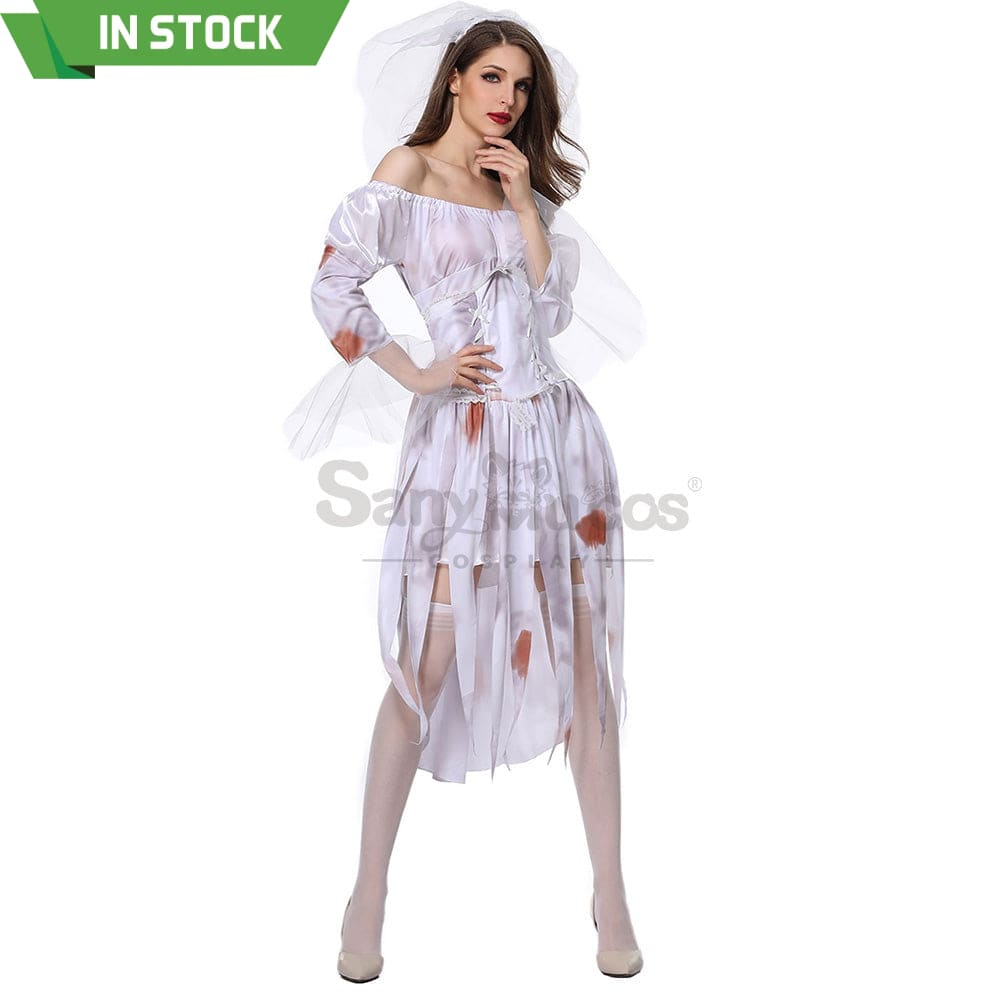 【In Stock】Halloween Cosplay Bloodstain Ghost Wife Costume Costumes