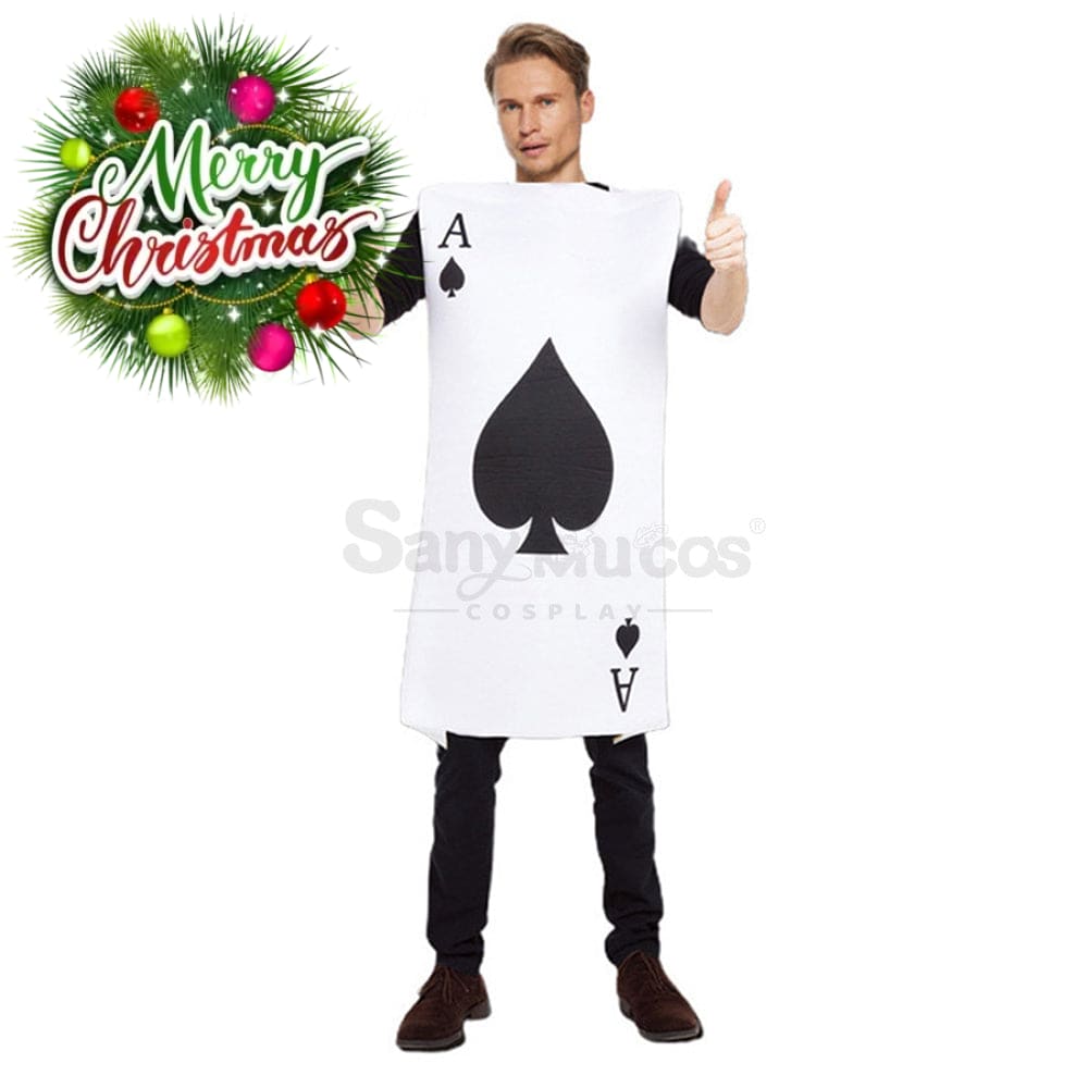 【In Stock】Carnival Cosplay Family Ace Of Spades Funny Poker Masquerade Stage Costume Adult