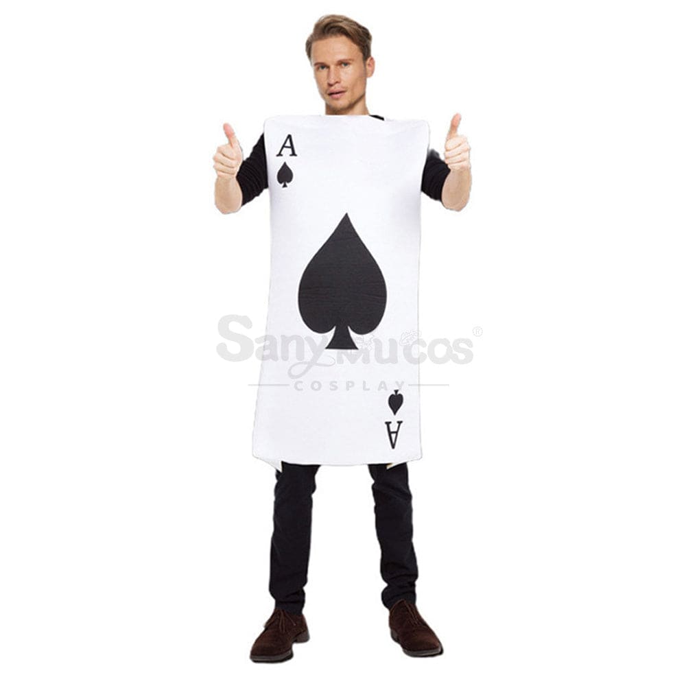 【In Stock】Carnival Cosplay Family Ace Of Spades Funny Poker Masquerade Stage Costume Adult