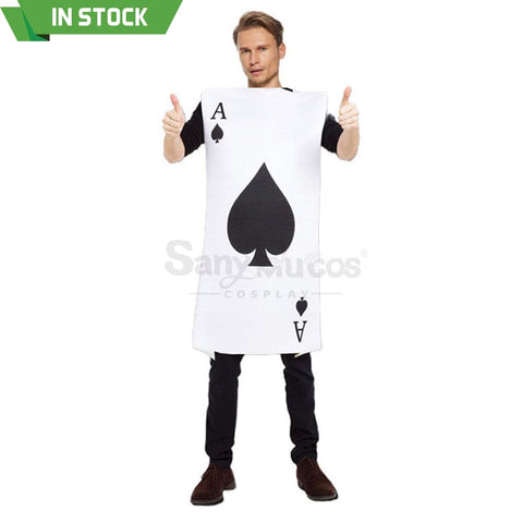 【In Stock】Carnival Cosplay Family Ace Of Spades Funny Poker Masquerade Stage Costume Adult