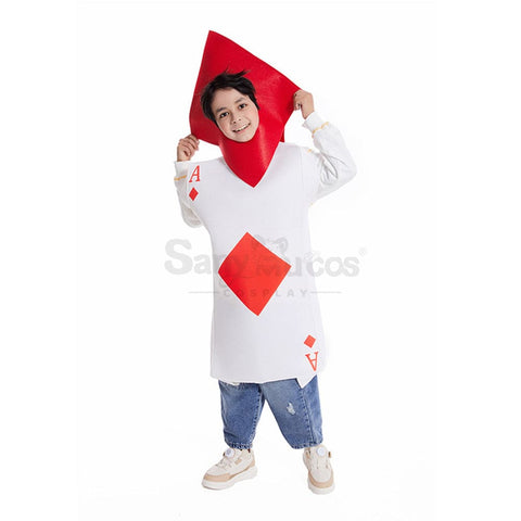 【In Stock】Carnival Cosplay Family Ace Of Spades Funny Poker Masquerade Stage Costume Children