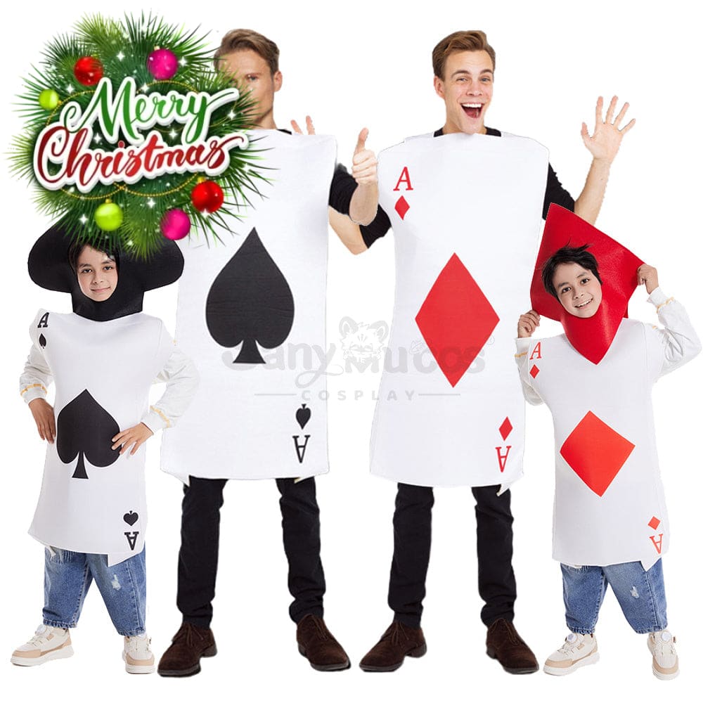 【In Stock】Carnival Cosplay Family Ace Of Spades Funny Poker Masquerade Stage Costume Costumes